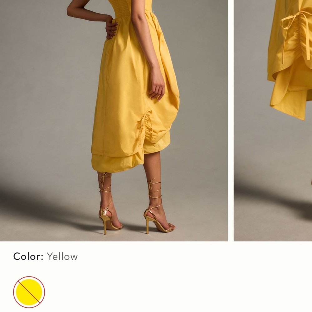 Anthropologie Asymmetrical Yellow Dress